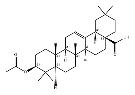 Olean-12-en-28-oic acid, 3-(acetyloxy)-, (3β,18α)-,25493-91-8,结构式