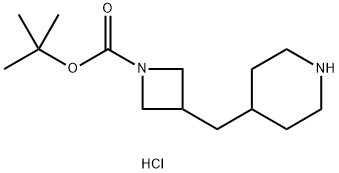 tert-butyl 3-[(piperidin-4-yl)methyl]azetidine-1-carboxylate hydrochloride Structure