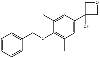 3-(4-(benzyloxy)-3,5-dimethylphenyl)oxetan-3-ol 化学構造式