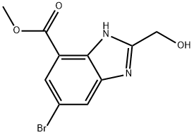 methyl 5-bromo-2-(hydroxymethyl)-1H-1,3-benzodiazole-7-carboxylate 结构式