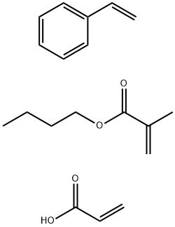 2-Propenoic acid, 2-methyl-, butyl ester, polymer with ethenylbenzene and 2-propenoic acid Structure
