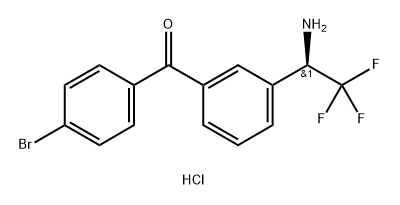 (R)-(3-(1-氨基-2,2,2-三氟乙基)苯基)(4-溴苯基)甲酮盐酸盐,2563514-46-3,结构式