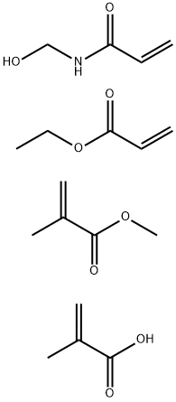 2-Propenoic acid, 2-methyl-, polymer with ethyl 2-propenoate, N-(hydroxymethyl)-2-propenamide and methyl 2-methyl-2-propenoate|2-甲基丙烯酸与2-丙烯酸乙酯、N-羟甲基丙烯酰胺和2-甲基丙烯酸甲酯的聚合物