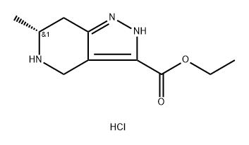 2H-Pyrazolo[4,3-c]pyridine-3-carboxylic acid, 4,5,6,7-tetrahydro-6-methyl-, ethyl ester, hydrochloride (1:1), (6R)- Struktur