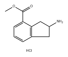 1H-Indene-4-carboxylic acid, 2-amino-2,3-dihydro-, methyl ester, hydrochloride (1:1) Structure