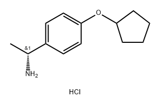 (R)-1-(4-(Cyclopentyloxy)phenyl)ethanamine hydrochloride 化学構造式