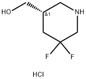 (S)-(5,5-Difluoropiperidin-3-yl)methanol hydrochloride 化学構造式