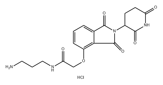Acetamide, N-(3-aminopropyl)-2-[[2-(2,6-dioxo-3-piperidinyl)-2,3-dihydro-1,3-dioxo-1H-isoindol-4-yl]oxy]-, hydrochloride (1:1) Structure