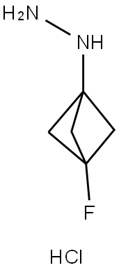 Hydrazine, (3-fluorobicyclo[1.1.1]pent-1-yl)-, hydrochloride (1:1) 化学構造式