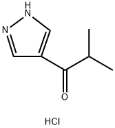 1-Propanone, 2-methyl-1-(1H-pyrazol-4-yl)-, hydrochloride (1:1) Structure