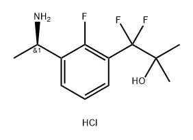 (R)-1-(3-(1-Aminoethyl)-2-fluorophenyl)-1,1-difluoro-2-methylpropan-2-ol hydrochloride Struktur