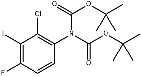 Di-tert-butyl (2-chloro-4-fluoro-3-iodophenyl)iminodicarbonate Struktur