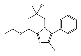 1H-Imidazole-1-ethanol, 2-(ethoxymethyl)-4-iodo-α,α-dimethyl-5-phenyl- Struktur