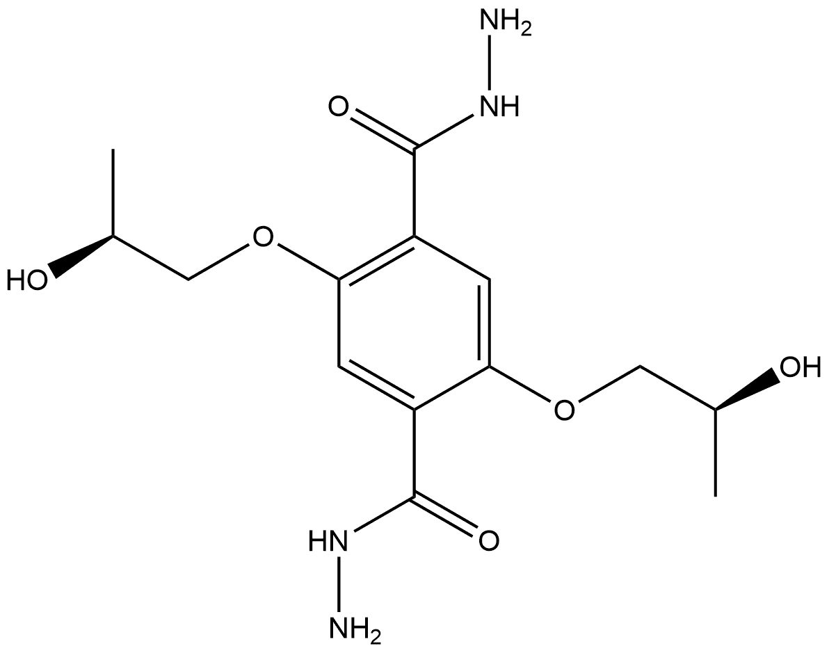 1,4-Benzenedicarboxylic acid, 2,5-bis[(2S)-2-hydroxypropoxy]-, 1,4-dihydrazide Struktur