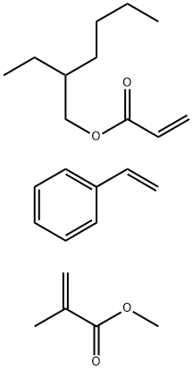 2-甲基-2-丙烯酸甲酯、苯乙烯、2-丙烯酸-2-乙基己酯的共聚物, 25750-06-5, 结构式