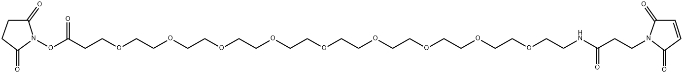 马来酰亚胺-酰胺-九聚乙二醇-琥珀酰亚胺酯,2575631-92-2,结构式