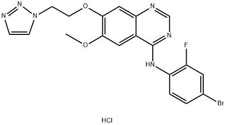 4-Quinazolinamine, N-(4-bromo-2-fluorophenyl)-6-methoxy-7-[2-(1H-1,2,3-triazol-1-yl)ethoxy]-, hydrochloride (1:1)|化合物 T29209