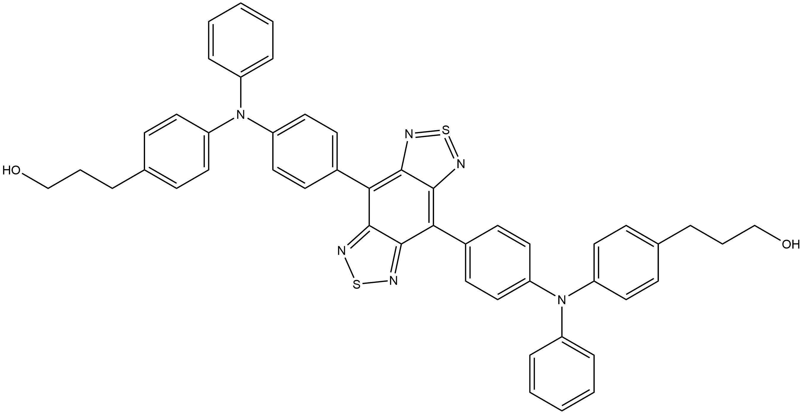 Benzenepropanol, 4,4'-[2λ4δ2-benzo[1,2-c:4,5-c']bis[1,2,5]thiadiazole-4,8-diylbis[4,1-phenylene(phenylimino)]]bis-,2579692-64-9,结构式