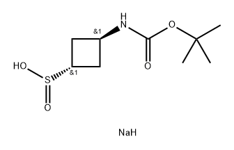 Sodium trans-3-((tert-butoxycarbonyl)amino)cyclobutane-1-sulfinate Struktur