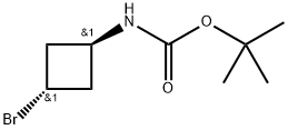 tert-butyl trans-N-(3-bromocyclobutyl)carbamate 化学構造式