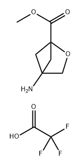 2-Oxabicyclo[2.1.1]hexane-1-carboxylic acid, 4-amino-, methyl ester, 2,2,2-trifluoroacetate (1:1) Structure