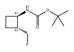 tert-Butyl ((1R,2R)-2-(fluoromethyl)cyclobutyl)carbamate Struktur