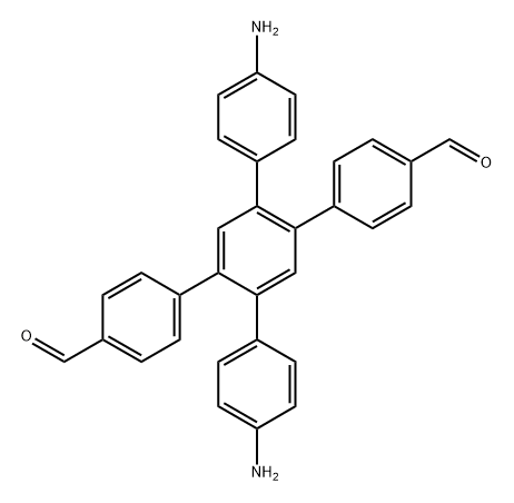 2',5'-双(4-氨基苯基)-[1,1':4',1''-三联苯]-4,4''-二甲醛,2583822-12-0,结构式