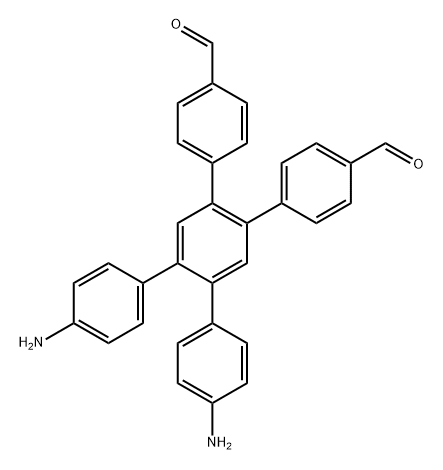 1,2-bis(4-formylphenyl)-4,5-bis(4-aminophenyl)benzene 化学構造式