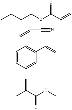 2-Propenoic acid, 2-methyl-, methyl ester, polymer with butyl 2-propenoate, ethenylbenzene and 2-propenenitrile Structure