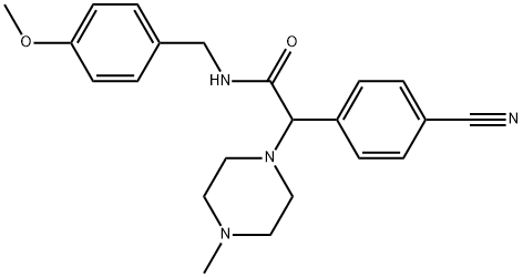 2-(4-cyanophenyl)-N-(4-methoxybenzyl)-2-(4-methylpiperazin-1-yl)acetamide Struktur