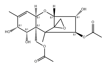 12,13-Epoxytrichothec-9-ene-3α,4β,7α,8α,15-pentol 4,15-diacetate Struktur