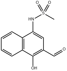 N-(3-甲酰基-4-羟基萘-1-基)甲磺酰胺,2587473-89-8,结构式