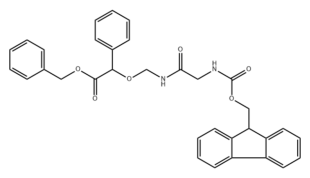 benzyl 1-(9H-fluoren-9-yl)-3,6-dioxo-10-phenyl-2,9-dioxa-4,7-diazaundecan-11-oate 结构式