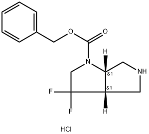 (cis)-Benzyl 3,3-difluorohexahydropyrrolo[3,4-b]pyrrole-1(2H)-carboxylate hydrochloride,2597334-97-7,结构式