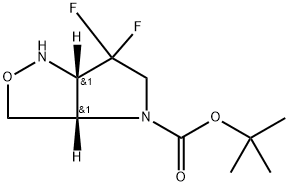 (3AS,6AS)-6,6-二氟六氢-4H-吡咯并[3,2-C]异噁唑-4-羧酸叔丁酯,2597336-75-7,结构式