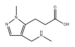 3-[2-methyl-4-(methylaminomethyl)pyrazol-3-yl]propanoic acid Struktur