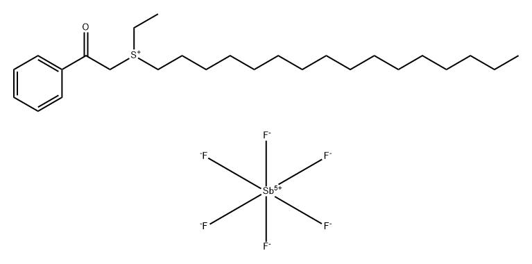 SulfoniuM, ethylhexadecyl(2-oxo-2-phenylethyl)-, (OC-6-11)-hexafluoroantiMonate(1-) (9CI) 结构式