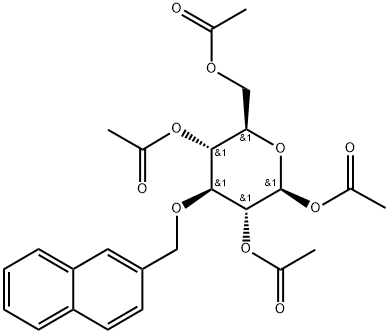 1,2,4,6-四-O-乙酰基-3- O-(2-萘基甲基)-Β-D-吡喃葡萄糖, 260411-06-1, 结构式