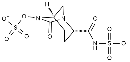 外消旋-(2R,5S)-7-氧代-2-(磺基氨基甲酰基)-1,6-二氮杂双环[3.2.1]辛烷-6-基硫酸盐,2606850-80-8,结构式