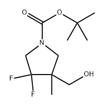 tert-butyl 3,3-difluoro-4-(hydroxymethyl)-4-methyl-pyrrolidine-1-carboxylate Structure