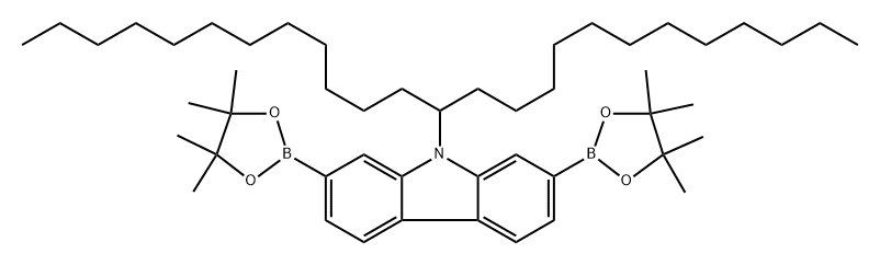 9H-?Carbazole, 9-?(1-?dodecyltridecyl)?-?2,?7-?bis(4,?4,?5,?5-?tetramethyl-?1,?3,?2-?dioxaborolan-?2-?yl)?- 化学構造式