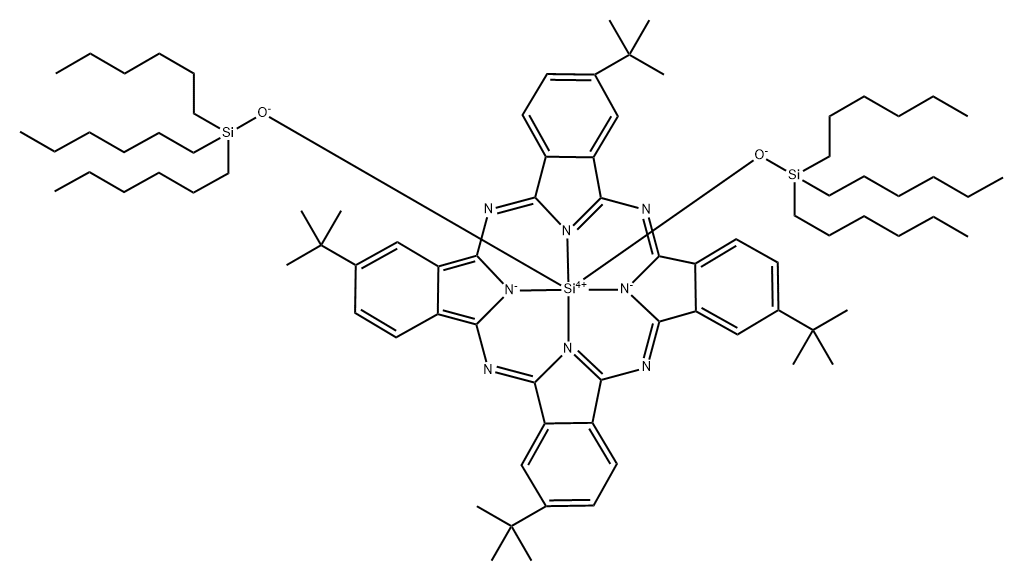 Silicon, [2,9,16,23-tetrakis(1,1-dimethylethyl)-29H,31H-phthalocyaninato(2-)-κN29,κN30,κN31,κN32]bis(1,1,1-trihexylsilanolato)-, (OC-6-12)-|二(三己基硅氧基)-2,9,16,23-四正丁基-29,31-二氢酞青-硅烷