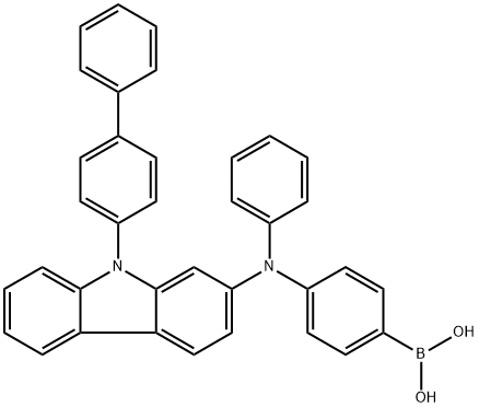 (4-((9-([1,1'-BIPHENYL]-4-YL)-9H-CARBAZOL-2-YL)(PHENYL)AMINO)PHENYL)BORONIC ACID,2609770-22-9,结构式