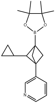 3-(2-环丙基-3-(4,4,5,5-四甲基-1,3,2-二氧硼烷-2-基)双环[1.1.1]戊-1-基)吡啶,2609866-88-6,结构式