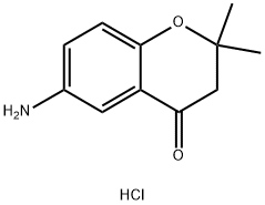 4H-1-Benzopyran-4-one, 6-amino-2,3-dihydro-2,2-dimethyl-, hydrochloride (1:1) 结构式