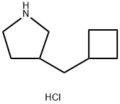 3-(cyclobutylmethyl)pyrrolidine hydrochloride 化学構造式