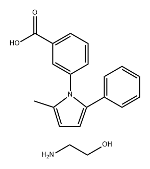 Benzoic acid, 3-(2-methyl-5-phenyl-1H-pyrrol-1-yl)-, compd. with 2-aminoethanol (1:1),26180-43-8,结构式