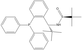 2-Propanesulfinamide, N-[(1R)-1-[2-(diphenylphosphino)phenyl]-2,2-dimethylpropyl]-2-methyl-, [S(S)]- Structure