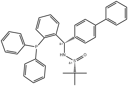 S(R)]-N-[(S)-1-[2-(二苯基膦)苯基]-(1,1'-联苯)甲基]-2-叔丁基亚磺酰胺,2622154-79-2,结构式