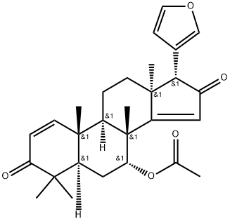 (13α,17α)-7α-Acetoxy-21,23-epoxy-4,4,8-trimethyl-24-nor-5α-chola-1,14,20,22-tetrene-3,16-dione Struktur